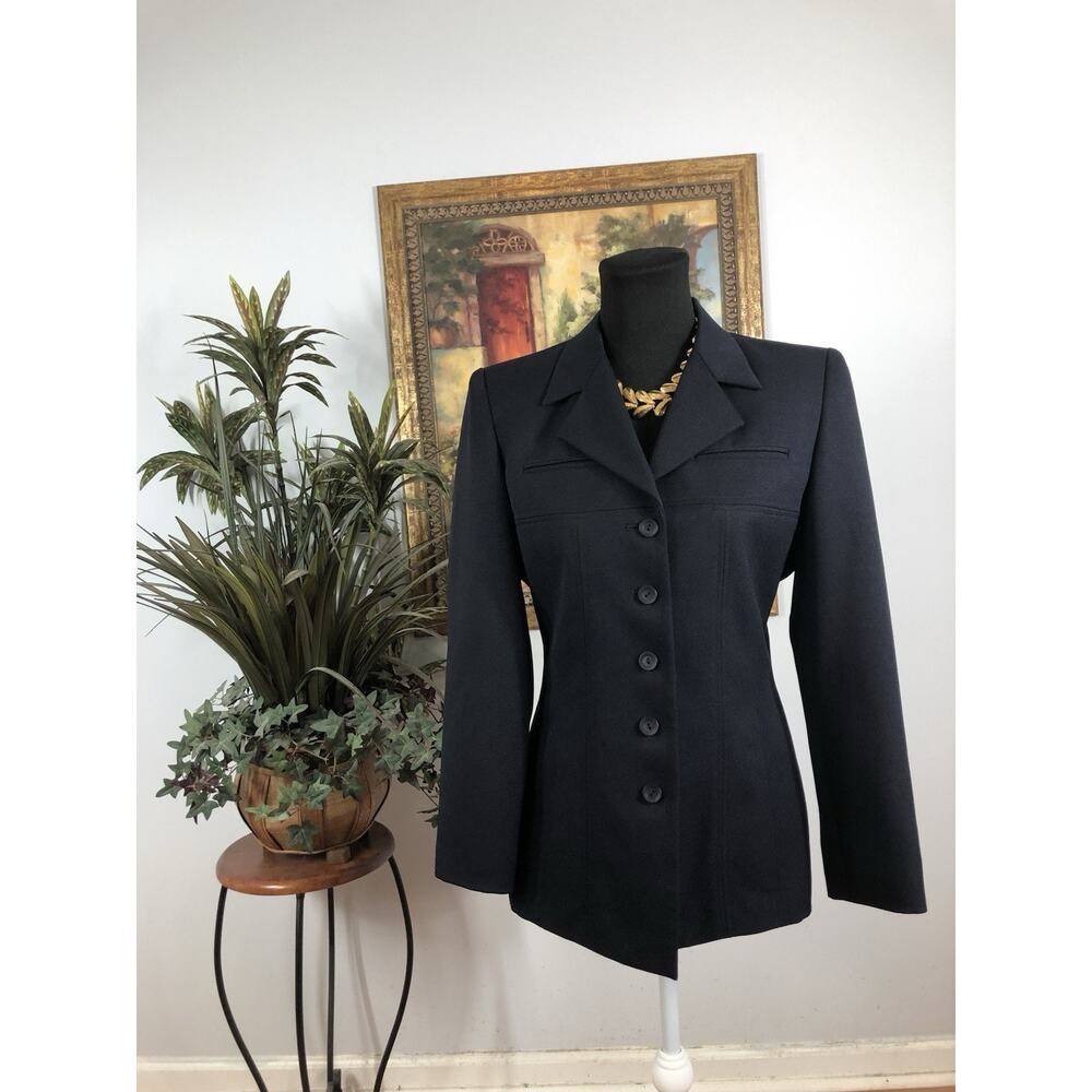 Rachel Z Women Suit Jacket Size 6 Blue 5 Buttons Fitted Whimsigoth Preppy Fairy